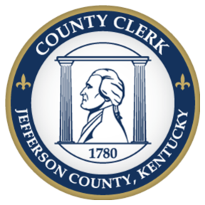 Jefferson County, Kentucky County Clerk seal. 